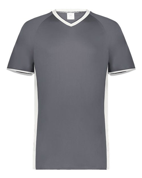 Augusta Sportswear Men's Cutter V-Neck Jersey 6907 - Graphite/ White