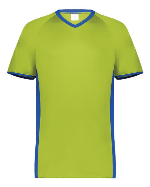 Augusta Sportswear Men's Cutter V-Neck Jersey 6907 - Lime/ Royal
