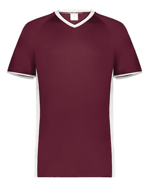 Augusta Sportswear Men's Cutter V-Neck Jersey 6907 - Maroon/ White
