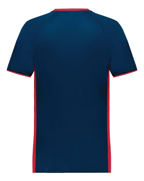 Augusta Sportswear Men's Cutter V-Neck Jersey 6907 - Navy/ Scarlet