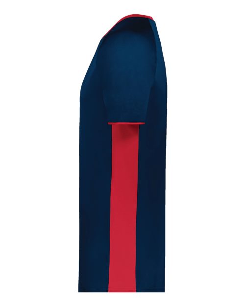 Augusta Sportswear Men's Cutter V-Neck Jersey 6907 - Navy/ Scarlet