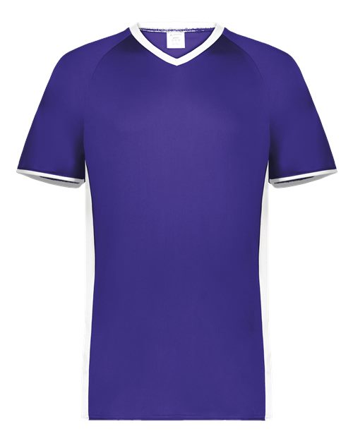 Augusta Sportswear Men's Cutter V-Neck Jersey 6907 - Purple/ White