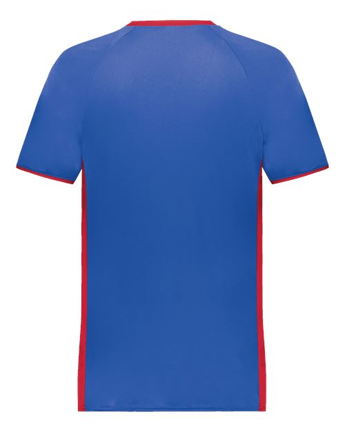 Augusta Sportswear Men's Cutter V-Neck Jersey 6907 - Royal/ Scarlet