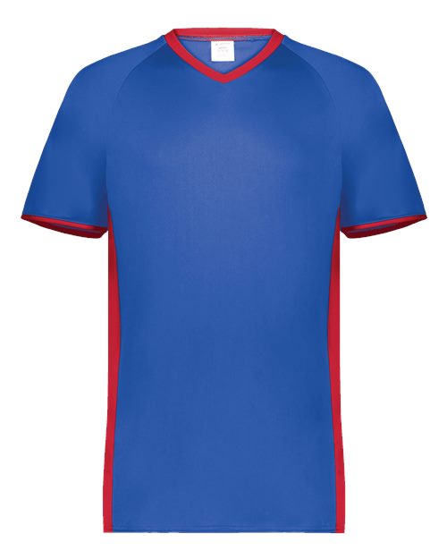 Augusta Sportswear Men's Cutter V-Neck Jersey 6907 - Royal/ Scarlet