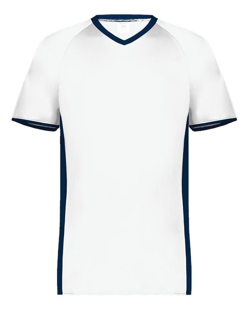 Augusta Sportswear Men's Cutter V-Neck Jersey 6907 - White/ Navy