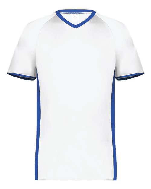 Augusta Sportswear Men's Cutter V-Neck Jersey 6907 - White/ Royal