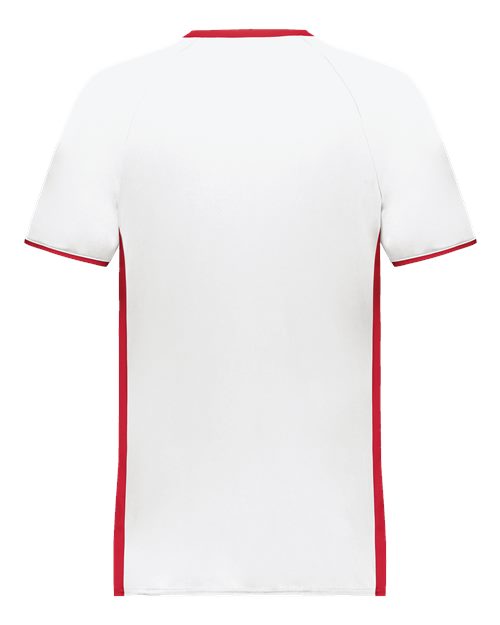 Augusta Sportswear Men's Cutter V-Neck Jersey 6907 - White/ Scarlet