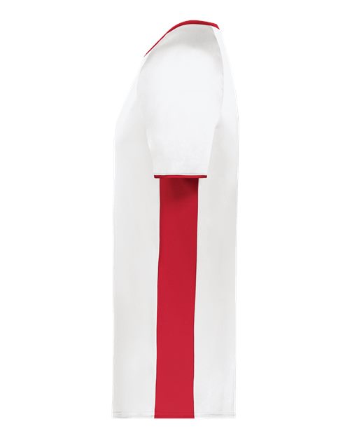 Augusta Sportswear Men's Cutter V-Neck Jersey 6907 - White/ Scarlet