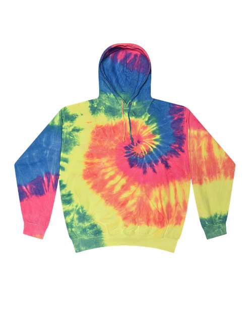 Colortone Youth Tie-Dyed Hooded Sweatshirt 8777Y - Neon Rainbow