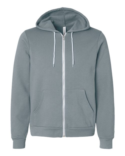 BELLA + CANVAS Unisex Sponge Fleece Full-Zip Hoodie Sweatshirt 3739 - Blue Storm