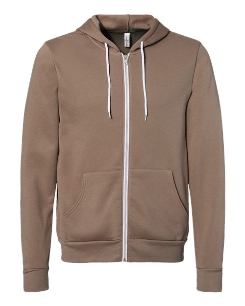 BELLA + CANVAS Unisex Sponge Fleece Full-Zip Hoodie Sweatshirt 3739 - Vintage Brown