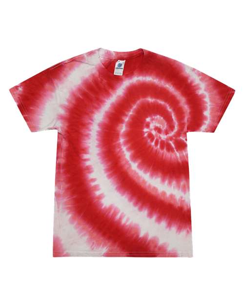 Colortone Youth Multi-Color Tie-Dyed T-Shirt 1000Y - Swirl Red