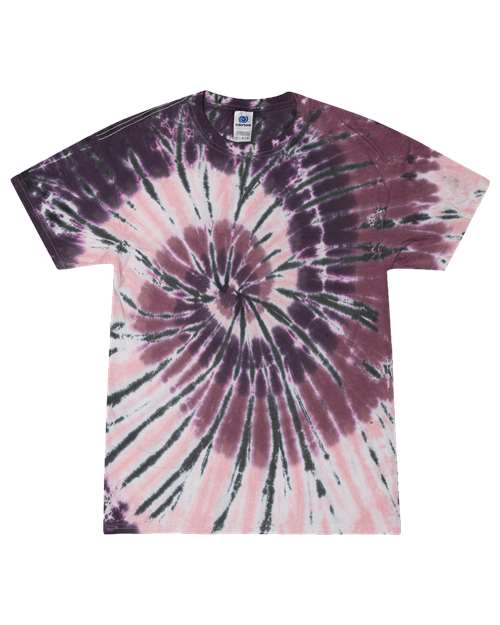 Colortone Youth Multi-Color Tie-Dyed T-Shirt 1000Y - Cherry Cola