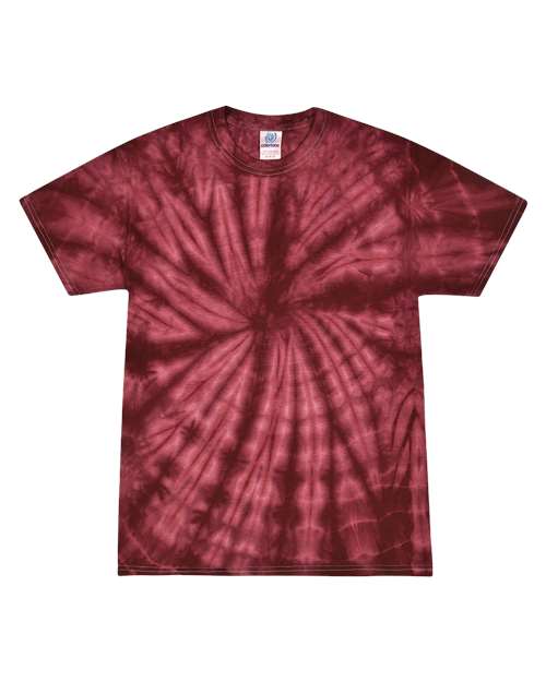 Colortone Youth Multi-Color Tie-Dyed T-Shirt 1000Y - Spider Burgundy