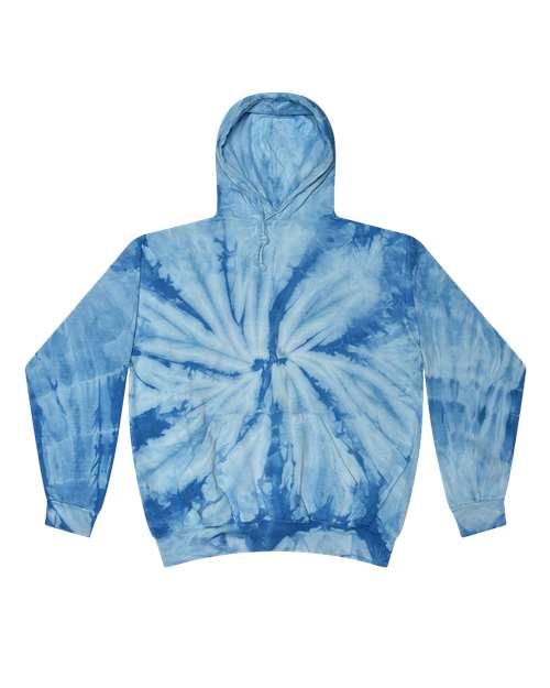 Colortone Unisex Tie-Dyed Hooded Sweatshirt 8777 - Spider Baby Blue