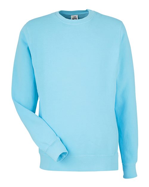 J. America Unisex Pigment-Dyed Fleece Crewneck Sweatshirt 8731