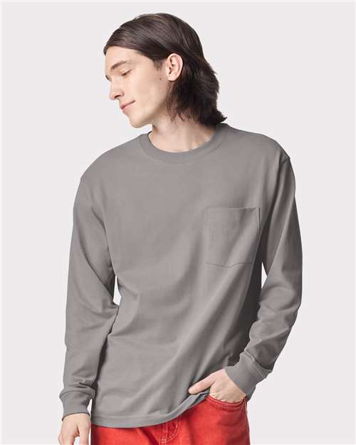 American Apparel Unisex Super Heavyweight Long Sleeve Pocket Tee 9410