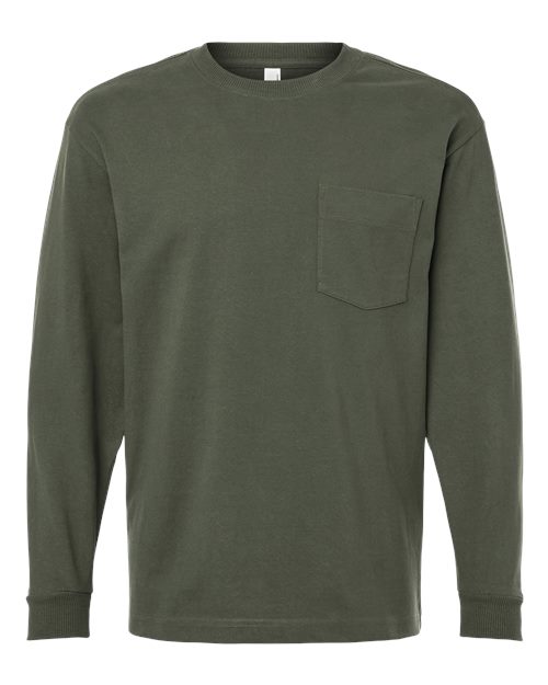 American Apparel Unisex Super Heavyweight Long Sleeve Pocket Tee 9410