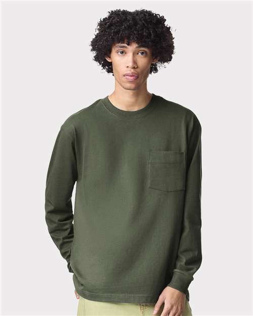 American Apparel Unisex Super Heavyweight Long Sleeve Pocket Tee 9410