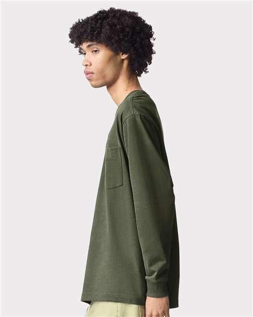 American Apparel Unisex Super Heavyweight Long Sleeve Pocket Tee 9410