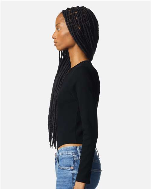 American Apparel Women's Baby Rib Long Sleeve Cropped Tee BR2107