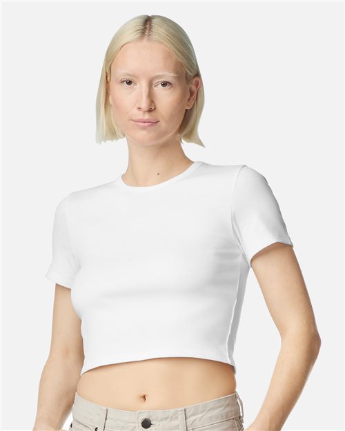 American Apparel Women's Baby Rib Cropped Tee BR210
