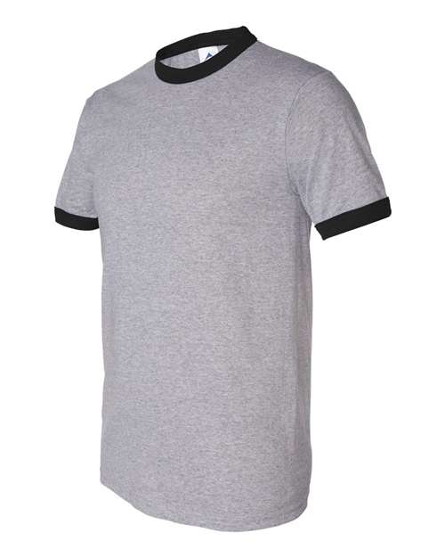 Augusta Sportswear Unisex 50/50 Ringer T-Shirt 710 - Athletic Heather/ Black