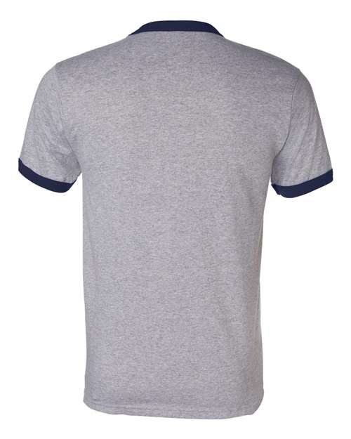 Augusta Sportswear Unisex 50/50 Ringer T-Shirt 710 - Athletic Heather/ Navy