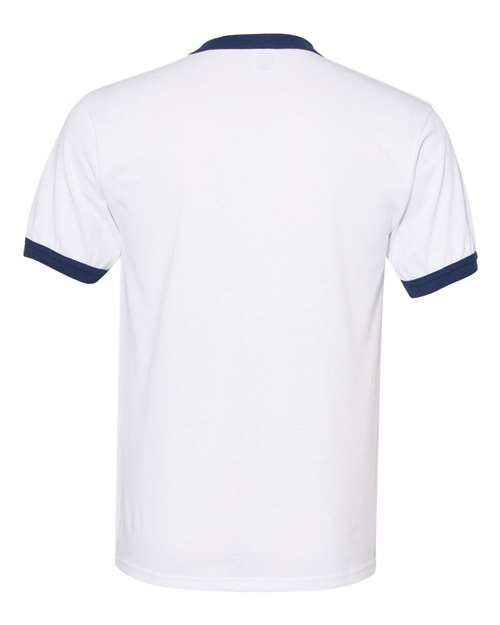 Augusta Sportswear Unisex 50/50 Ringer T-Shirt 710 - White/ Navy