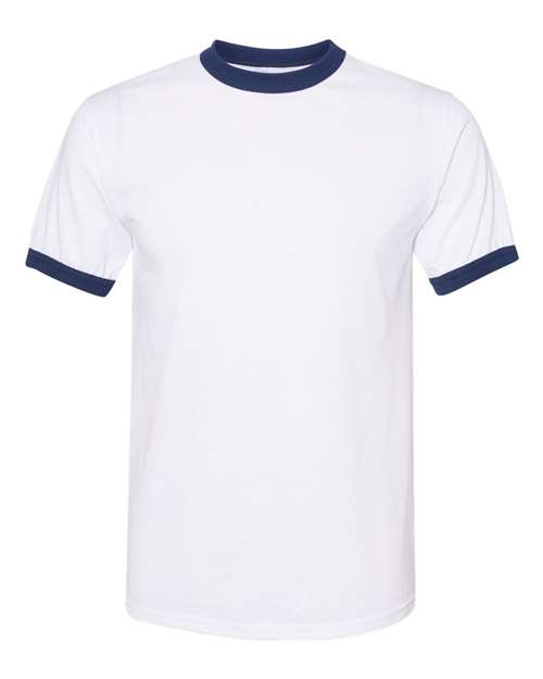 Augusta Sportswear Unisex 50/50 Ringer T-Shirt 710 - White/ Navy