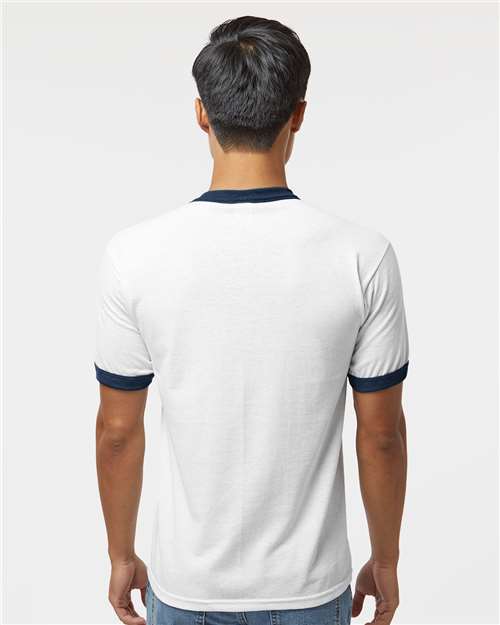 Augusta Sportswear Unisex 50/50 Ringer T-Shirt 710 - White/ Navy