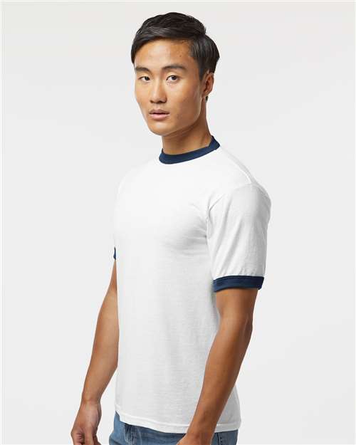 Augusta Sportswear Unisex 50/50 Ringer T-Shirt 710 - White/ Navy