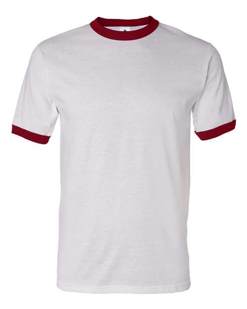 Augusta Sportswear Unisex 50/50 Ringer T-Shirt 710 - White/ Red
