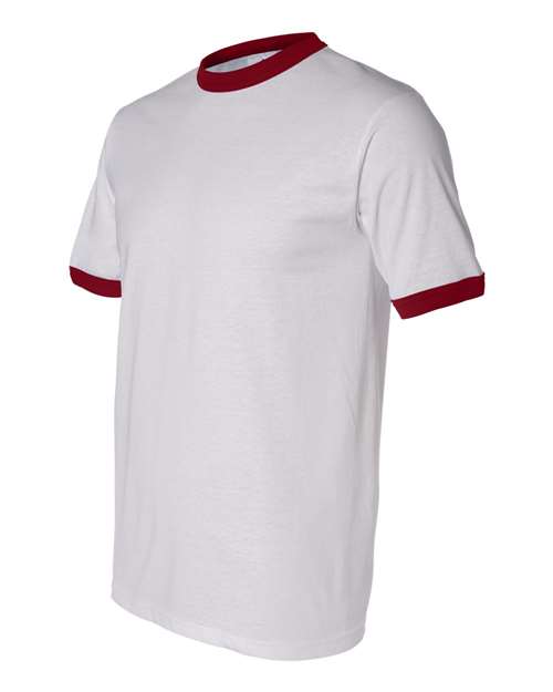 Augusta Sportswear Unisex 50/50 Ringer T-Shirt 710 - White/ Red