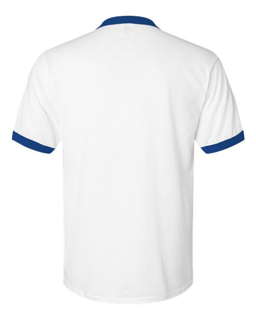 Augusta Sportswear Unisex 50/50 Ringer T-Shirt 710 - White/ Royal
