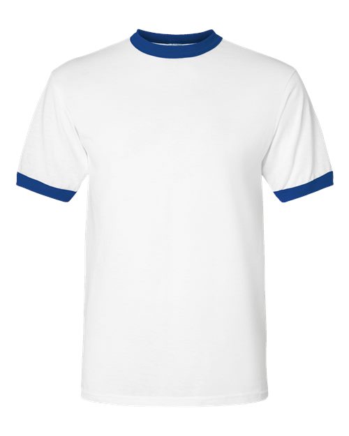 Augusta Sportswear Unisex 50/50 Ringer T-Shirt 710 - White/ Royal