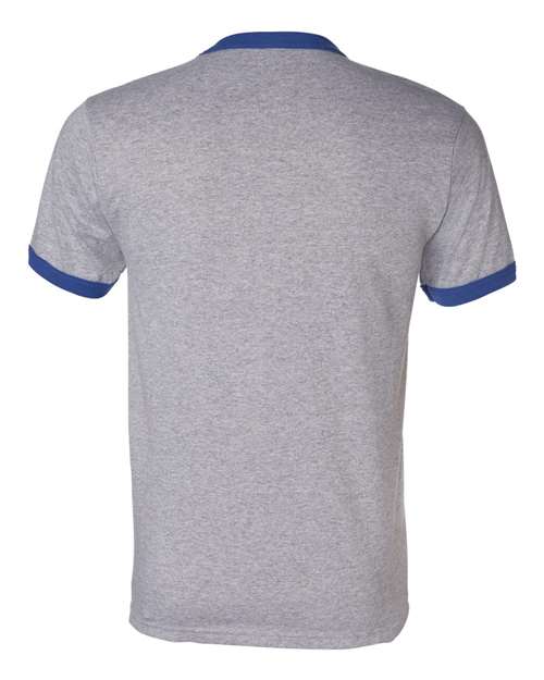 Augusta Sportswear Unisex 50/50 Ringer T-Shirt 710 - Athletic Heather/ Royal