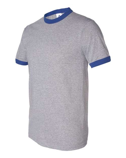 Augusta Sportswear Unisex 50/50 Ringer T-Shirt 710 - Athletic Heather/ Royal
