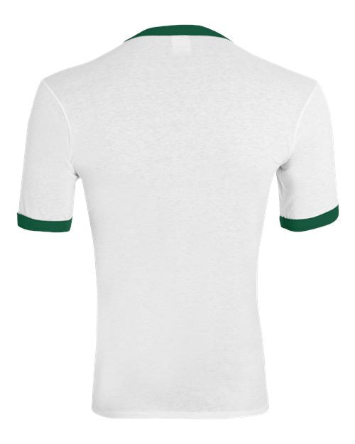 Augusta Sportswear Unisex 50/50 Ringer T-Shirt 710 - White/ Dark Green
