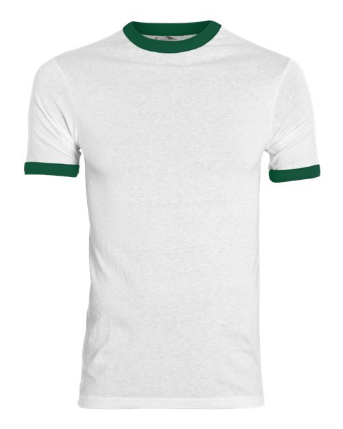 Augusta Sportswear Unisex 50/50 Ringer T-Shirt 710 - White/ Dark Green