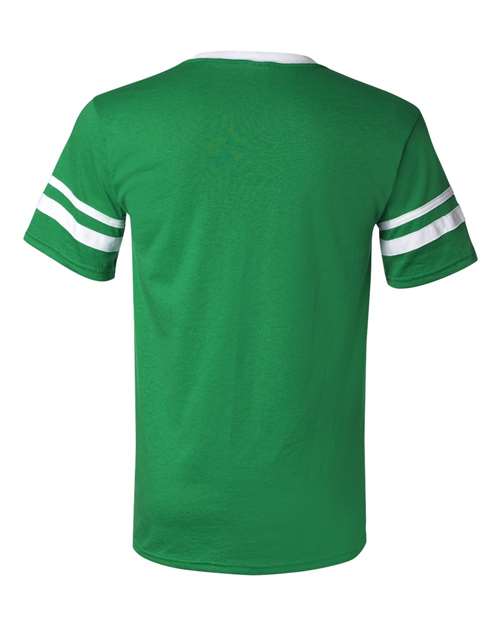 Augusta Sportswear V-Neck Jersey with Striped Sleeves 360 - Kelly/ White