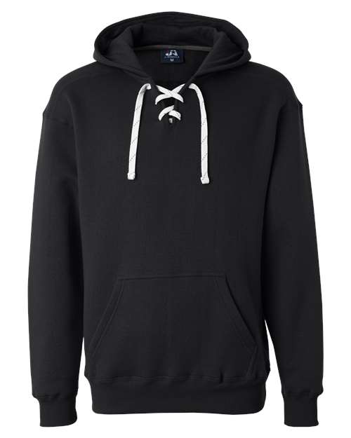 J. America Men's Sport Lace Hooded Sweatshirt 8830 - Black