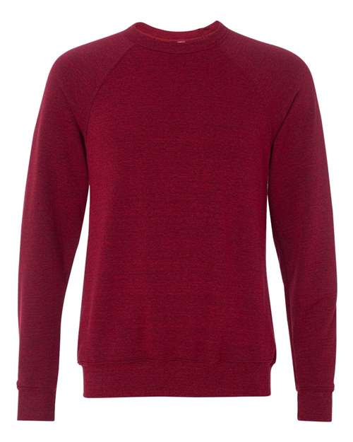 BELLA + CANVAS Unisex Sponge Fleece Raglan Crewneck Sweatshirt 3901 - Cardinal Triblend
