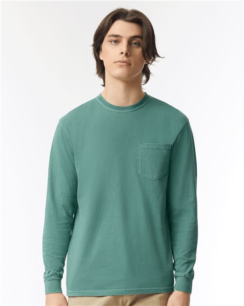 Comfort Colors Unisex Garment-Dyed Heavyweight Long Sleeve Pocket T-Shirt 4410