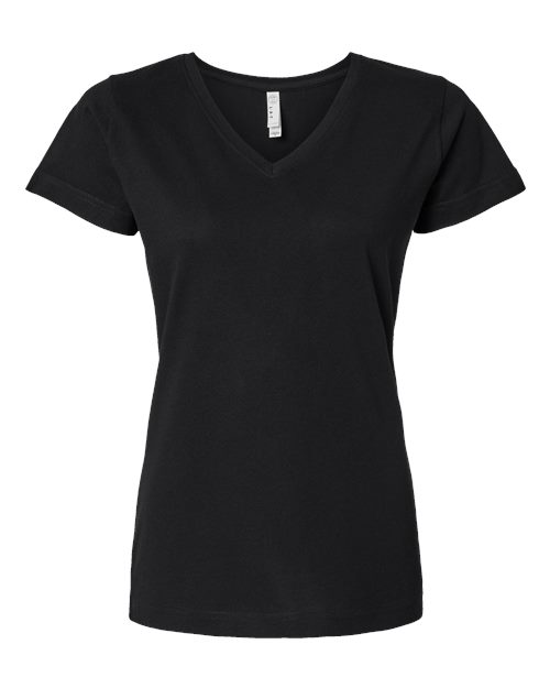 LAT Women's Fine Jersey V-Neck Tee 3507 - Black
