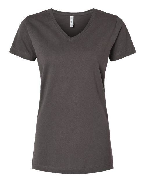 LAT Women's Fine Jersey V-Neck Tee 3507 - Charcoal