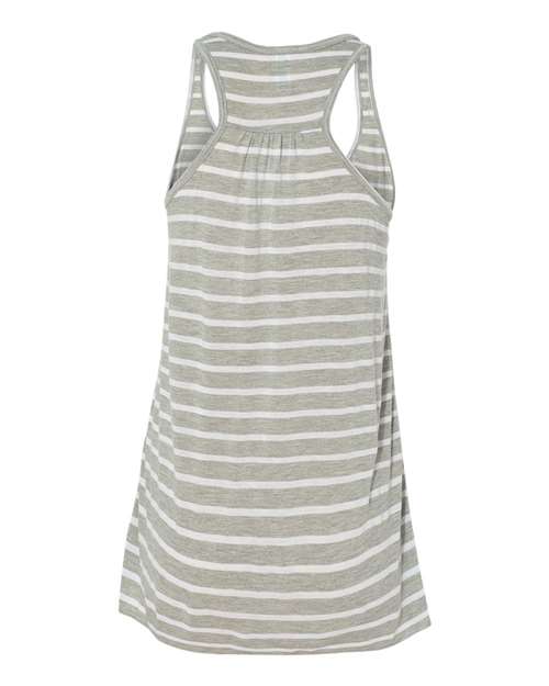 BELLA + CANVAS Women's Flowy Racerback Tank 8800 - Athletic Heather/ White