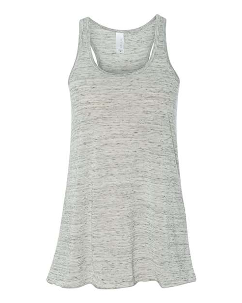 BELLA + CANVAS Women's Flowy Racerback Tank 8800 - White Marble