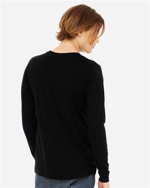 BELLA + CANVAS Unisex Triblend Long Sleeve Tee 3513 - Solid Black Triblend