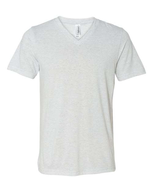 BELLA + CANVAS Unisex Triblend V-Neck Tee 3415 - White Fleck Triblend